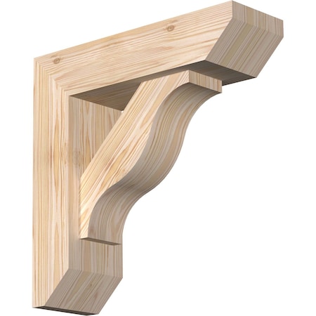 Ekena Millwork Funston Slat Smooth Bracket w/ Offset Brace, Douglas Fir, 5 1/2"W x 18"D x 18"H BKT0604X18X18FST06SDF